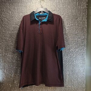 G. MAC Men's Performance Polo Golf Shirt Short Sleeve Geometric Polyester XL